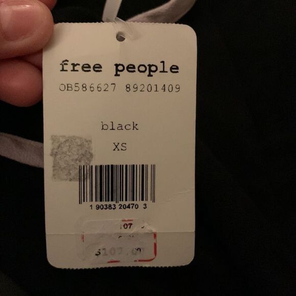 Free People One Shoulder Black & Purple Tie Tank Top NWT - Picture 6 of 6